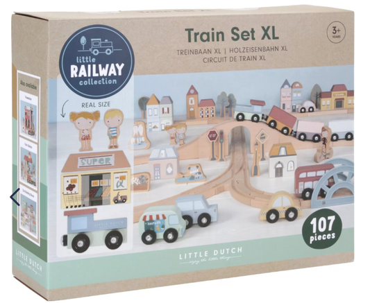 Little Dutch Treinbaan XL hout 107 delig