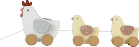 Houten trekdier kippen